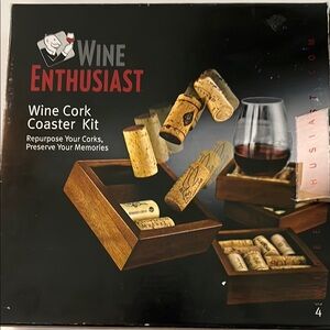 Brown Cork Coaster Kit Dining Bar Accessories